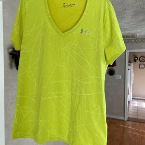 Under Armour Women's Neon Yellow V-Neck Tee